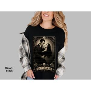 The Lovers Gothic Tarot Shirt Morticia Gomez Addams Family Romantic Dark Art